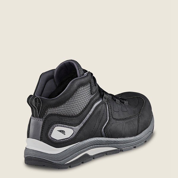 Red Wing Mens Work Shoes - Cooltech™ Athletics - Waterproof Safety Toe - Black/Grey - TKJ256970